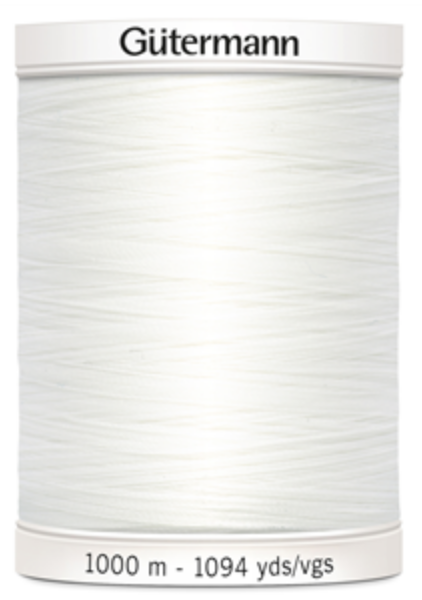 Gutermann Sew All 800 White 1000m Reel