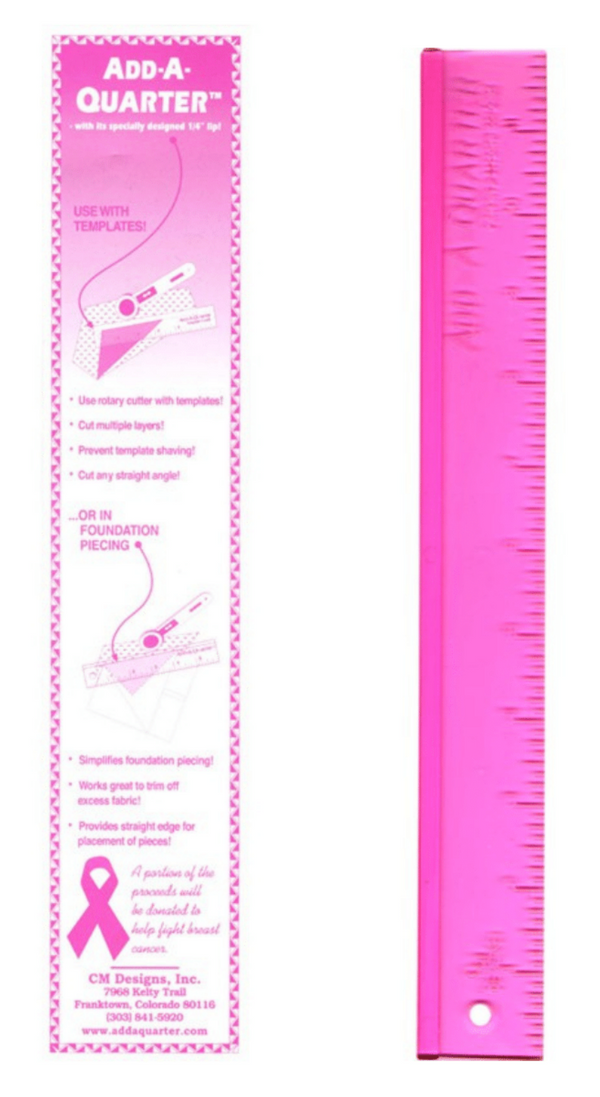 Add-A-Quarter Ruler 12" Pink