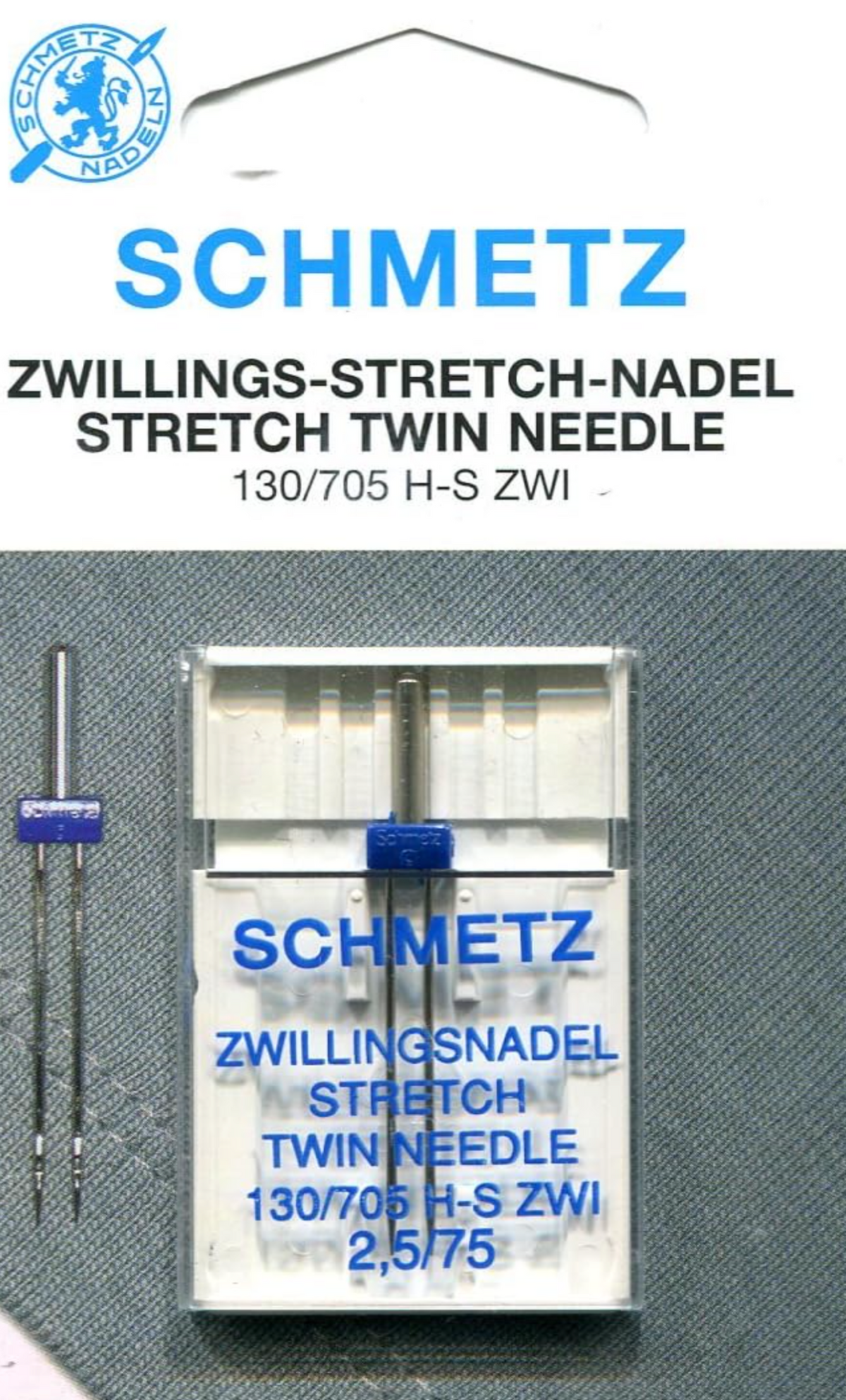 Schmetz Twin Needle - Size 75 (11) Stretch 2.5mm Gap