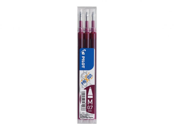 Pilot FriXion Pen Iron off Gel Pen REFILLS, Pack 3 Medium Tip, WINE RED