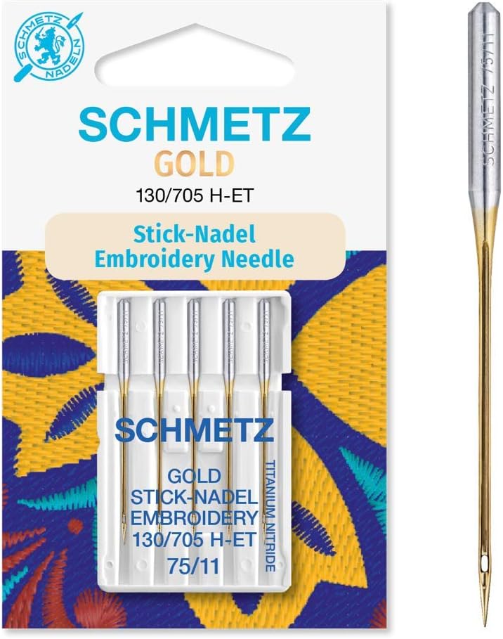 Schmetz Embroidery Gold Titanium Needle  - Size 75 (11)