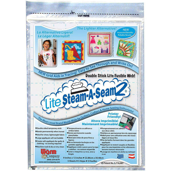 Steam-A-Seam 2 LITE - 5 x 9" x 12" Sheets