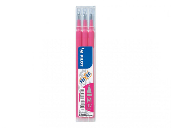 Pilot FriXion Pen Iron off Gel Pen REFILLS, Pack 3 Medium Tip, PINK