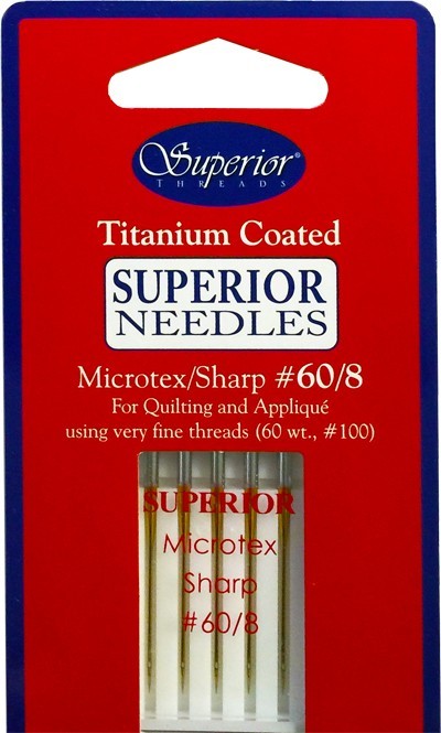 Superior Gold Titanium Microtex Needles Size 60 (8) - Pack 5