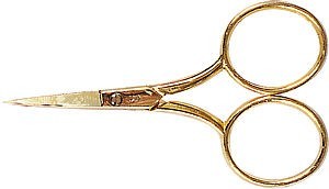 Gold Work Embroidery Scissors & Leather Sheath