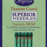 Superior Gold Titanium Topstitch Needles Size 70 (10) -  Pack 5