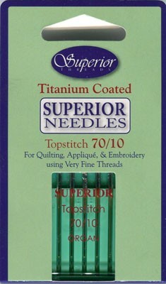 Superior Gold Titanium Topstitch Needles Size 70 (10) -  Pack 5