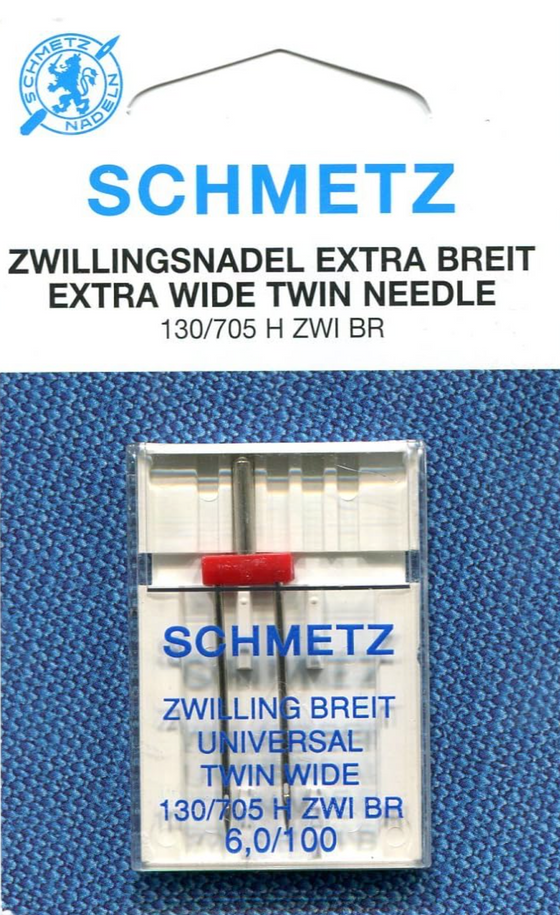 Schmetz Twin Needle - Size 100 (16) 6mm Gap