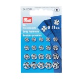 Prym Sew-On Snap Fasteners in Silver - 6-11mm