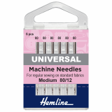 Hemline Universal Sewing Machine Needles - Size 80/12