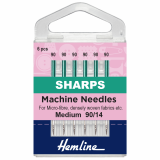 Hemline Sharp Sewing Machine Needles - Size 90/14