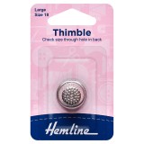 Hemline Thimble Metal Size 18, Large