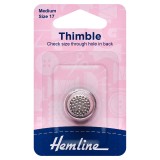 Hemline Thimble Metal Size 17, Medium