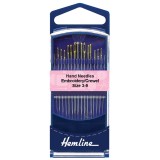 Hemline Hand Needles Premium Embroidery/Crewel Size 3-9