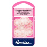 Hemline Snap Fasteners Sew-on Clear (Plastic) 15mm Pack of 6