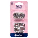 Hemline Eyelets Refill Pack of Nickel/Silver - 14mm (G)