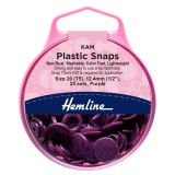 Hemline KAM Plastic Snaps 25 x 12.4mm Sets Purple