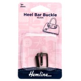 Hemline Heel Bar Buckle 20mm Nickel Black