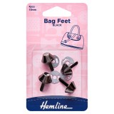 Hemline Base Nails 15mm Nickel Black 4 Pieces