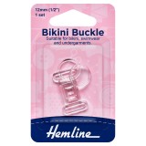 Hemline Bikini Buckle Set Clear - 12mm