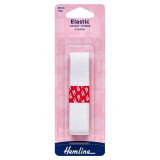 Hemline General Purpose Knitted Elastic White - 1m x 20mm