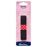 Hemline General Purpose Knitted Elastic Black - 1m x 20mm