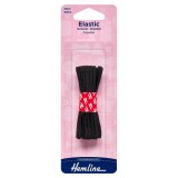 Hemline General Purpose Braided Elastic Black - 5m x 3mm