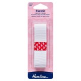 Hemline Woven Non Roll Elastic White - 1m x 25mm