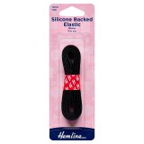 Hemline Silicone Backed Elastic Black - 1m x 12mm