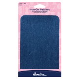 Hemline Cotton Twill Patches Mid Denim - 10 x 15cm