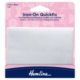 Hemline Quickfix Iron-On Cotton Patches White - 11 x 25cm