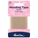 Hemline Iron-On Mending Tape Beige - 100cm x 38mm