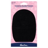 Hemline Sew-in Imitation Suede Patches Black - 10 x 15cm