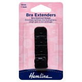 Hemline Bra Back Extenders Black - 19mm