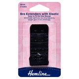 Hemline Bra Back Extender Black 28mm