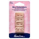 Hemline Bra Back Extenders Nude - 28mm