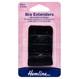 Hemline Bra Back Extenders Black - 38mm