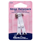 Hemline Shoulder Strap Retainer with Safety Pin White