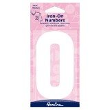 Hemline Iron-On Number 10cm White 0