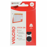 Velcro Stick On Coins 16mm x 16 sets of 4 BLACK