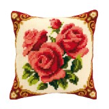 Vervaco Cross Stitch Cushion Kit - Red Roses
