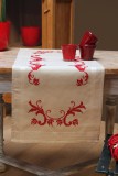 Vervaco Embroidery Kit Runner - Red Leaf Design