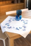 Vervaco Embroidery Kit Tablecloth - Blue Butterflies