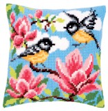 Vervaco Cross Stitch Cushion Kit - Blue Tits