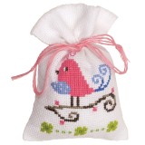 Vervaco Counted Cross Stitch Kit - Pot-Pourri Bag - Pink Bird
