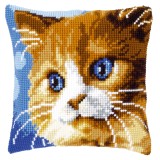 Vervaco Cross Stitch Cushion Kit - Brown Cat
