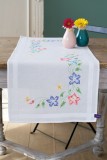 Vervaco Embroidery Kit Runner - Pink and Blue Flowers