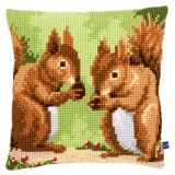 Vervaco Cross Stitch Cushion Kit - Nibbling Squirrels
