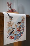 Vervaco Counted Cross Stitch Kit - Runner - Long-Tailed Tits & Red Berries
