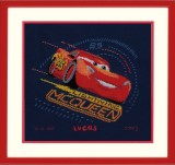 Vervaco Counted Cross Stitch Kit - Birth Record - Disney - Cars - Screeching Tyres